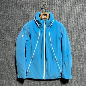 Descente Ski Jacket Womens 4 Blue Ion-Bodies Insulated Hooded Coat Snowboard Ski